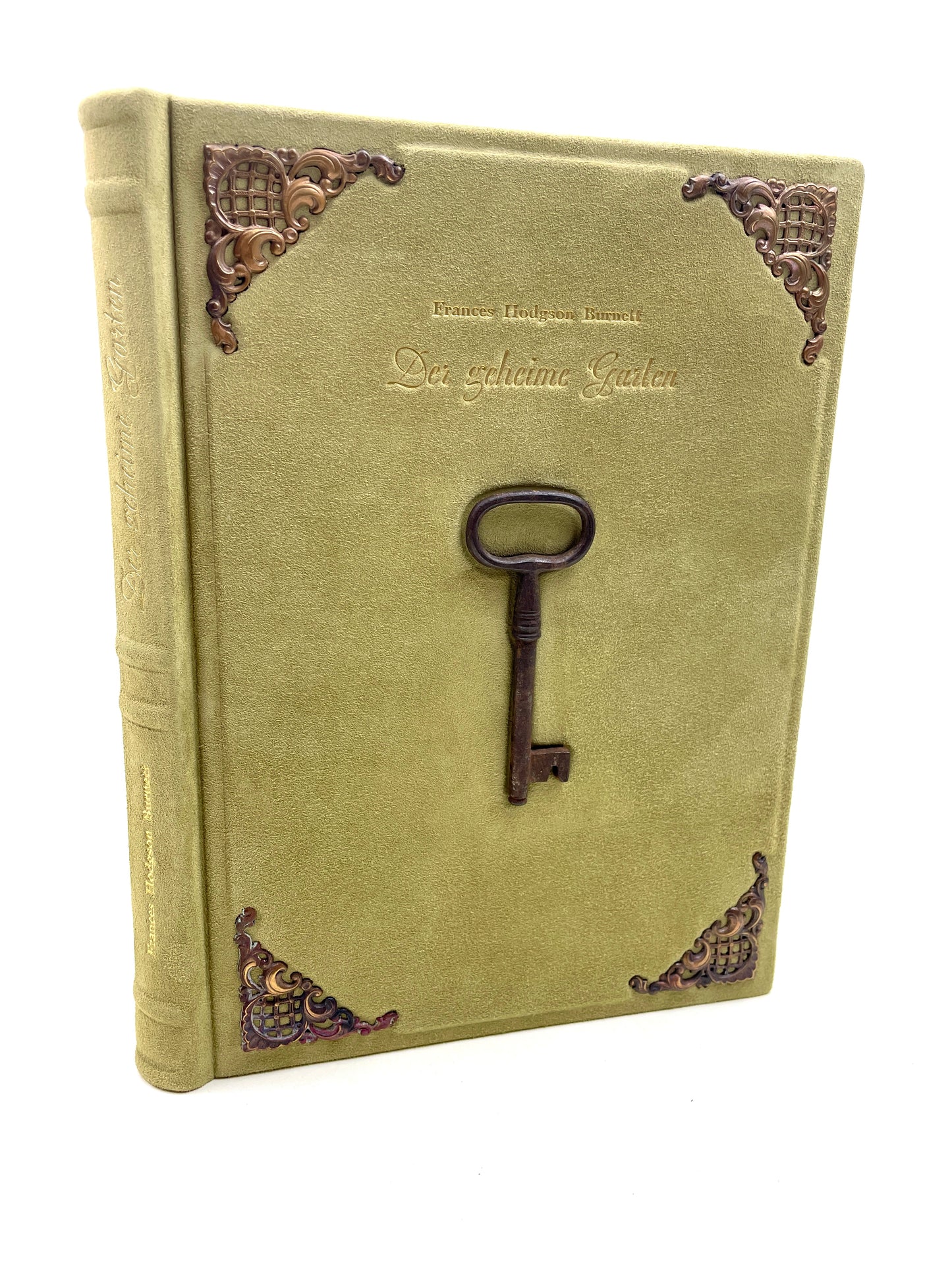 Der Geheime Garten – Kinderbuchklassiker von Frances Hodgson Burnett – Salbeigrünes Veloursleder