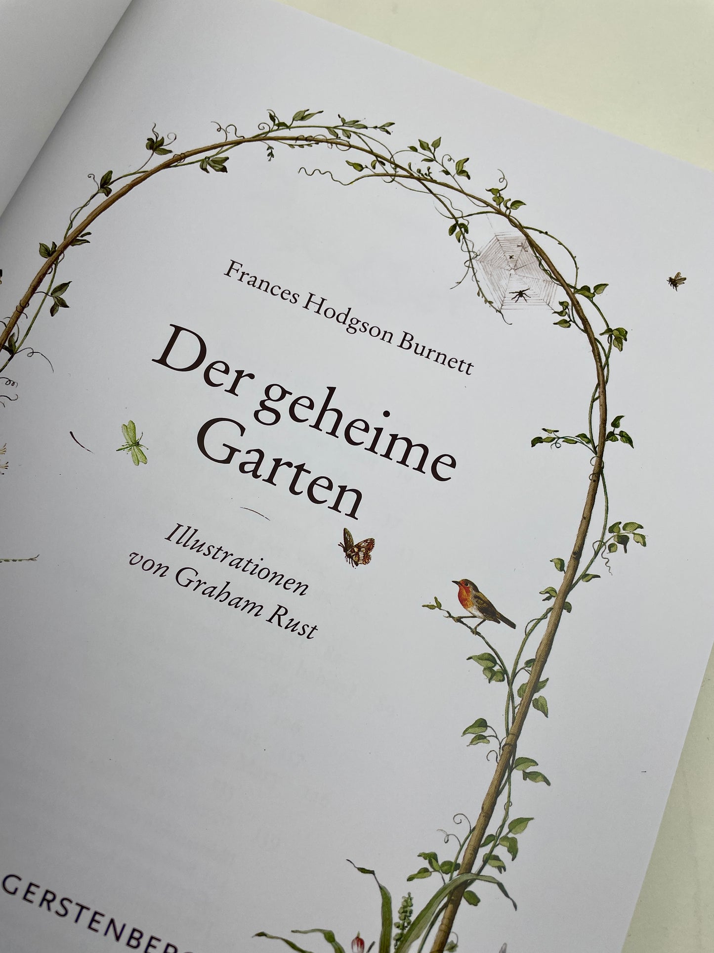 Der Geheime Garten – Kinderbuchklassiker von Frances Hodgson Burnett – Salbeigrünes Veloursleder