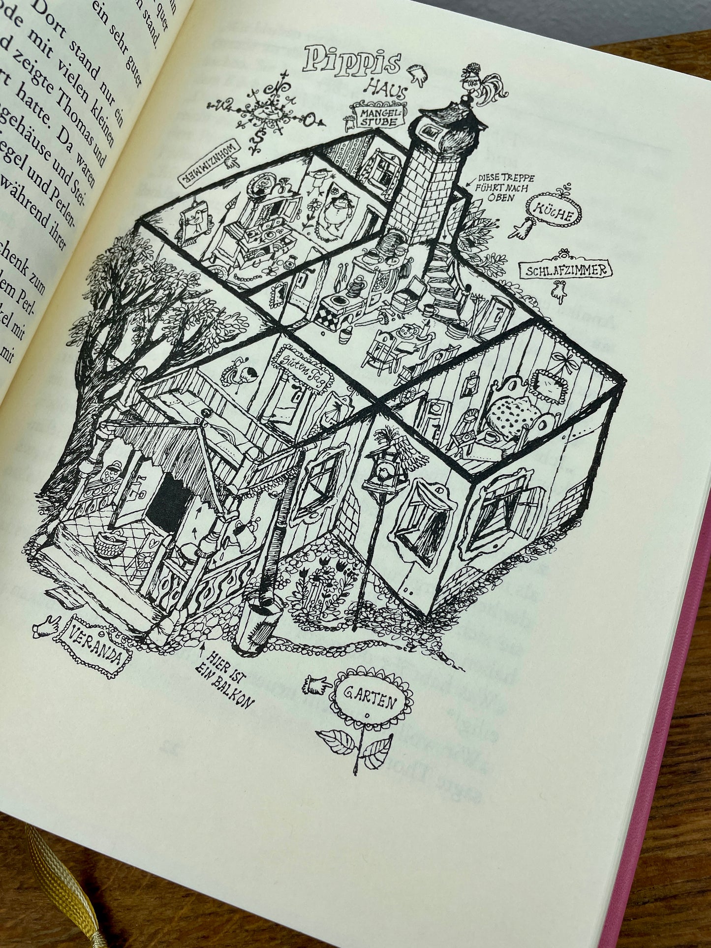 Pippi Langstrumpf Gesamtausgabe – Kunstbuchbindung in altrosa Leder (Unikat)