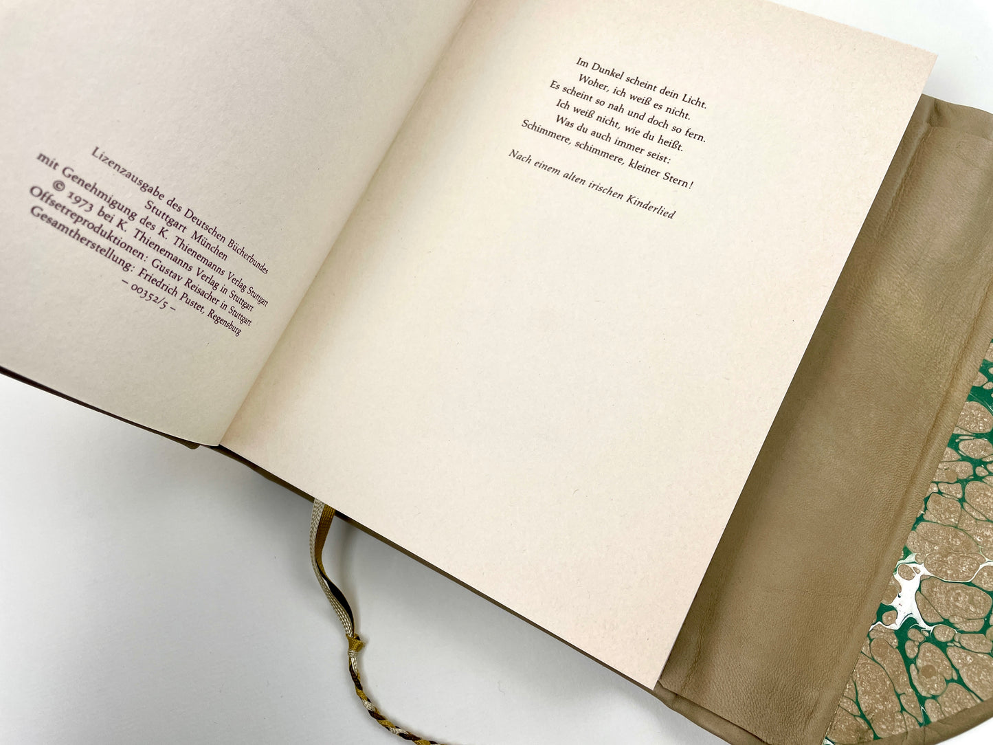 Momo - beiger Ledereinband - mit Klappe und Messingschildkröte